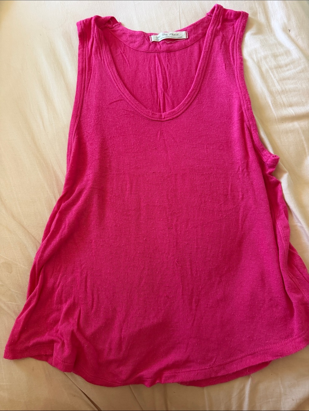 Free People Fuchsia Scoop Neck Top